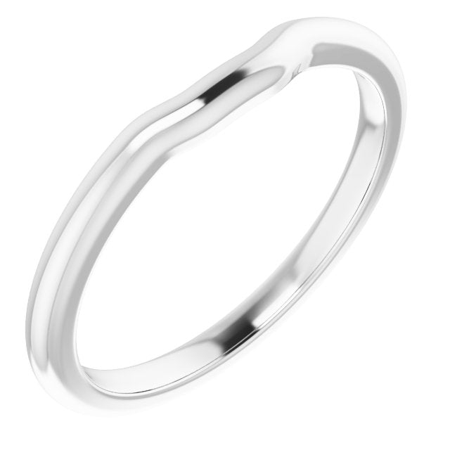 14K White Band for 4 mm Square Ring