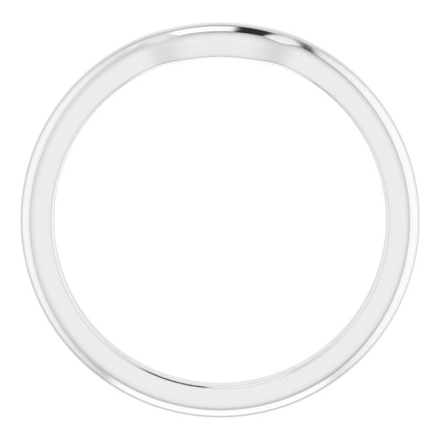 14K White Band for 4 mm Square Ring