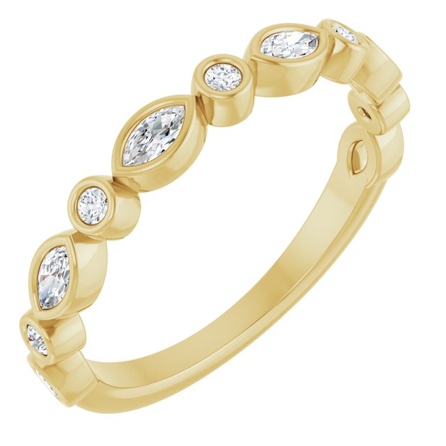 14k Yellow 1/4 Ctw Natural Diamond Anniversary Band