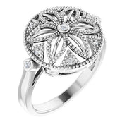 Sterling Silver .05 CTW Natural Diamond Ring Size 7