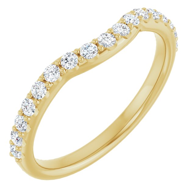 14k Yellow 1/3 Ctw Lab Grown Diamond Contour Band