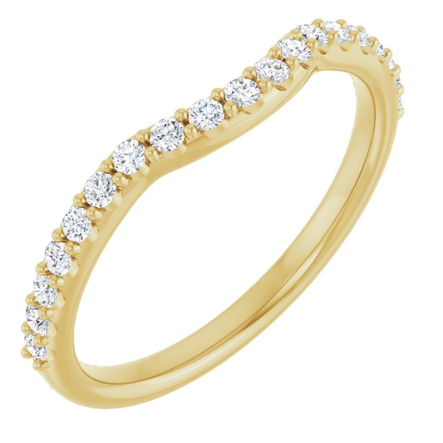 14k Yellow 1/4 Ctw Lab Grown Diamond Contour Band