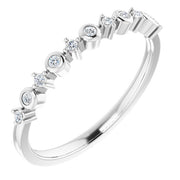 14k White 1/10 Ctw Natural Diamond Ring