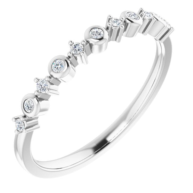 14k White 1/10 Ctw Natural Diamond Ring