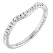 14k White 1/8 Ctw Natural Diamond Contour Band