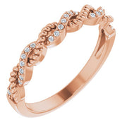 14k Rose 1/10 Ctw Natural Diamond Stackable Ring