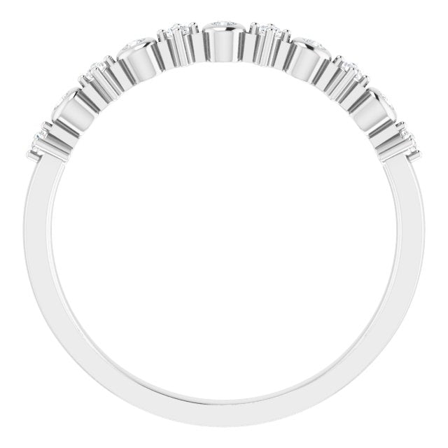14k White 1/10 Ctw Natural Diamond Ring