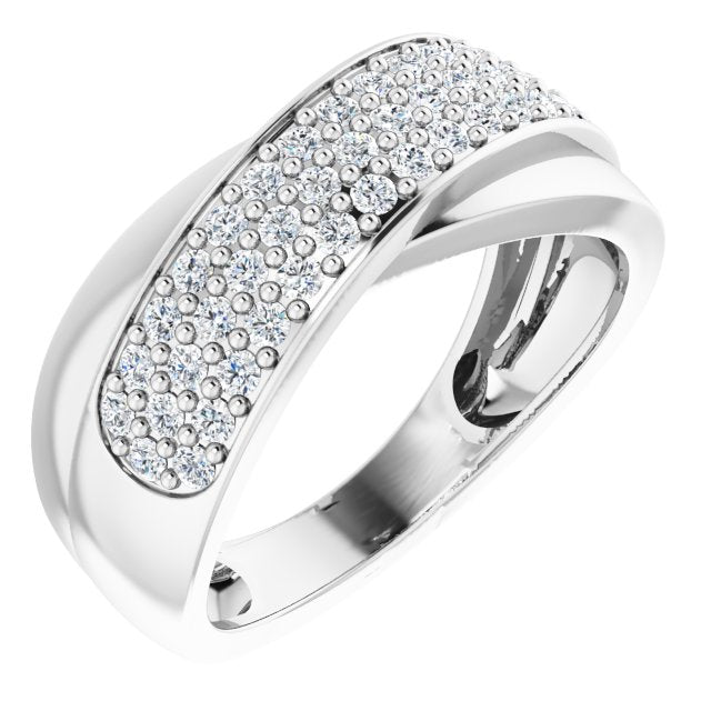14K White 5/8 CTW Natural Diamond Ring Size 7
