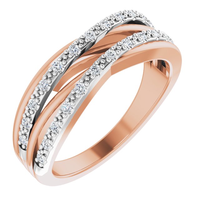 14K Rose/White 1/5 CTW Natural Diamond Ring