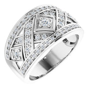 14K White 1/2 CTW Natural Diamond Ring