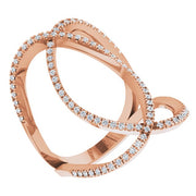 14k Rose 3/8 Ctw Natural Diamond Ring
