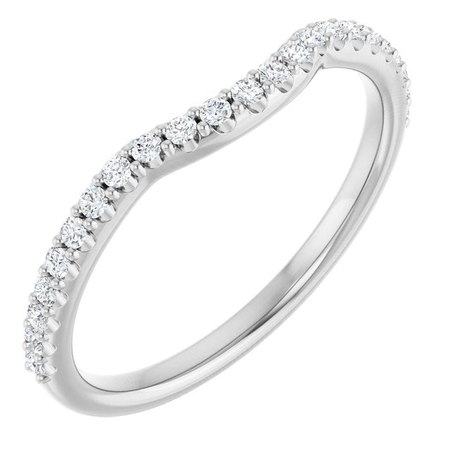 14k White 1/5 Ctw Natural Diamond Contour Band