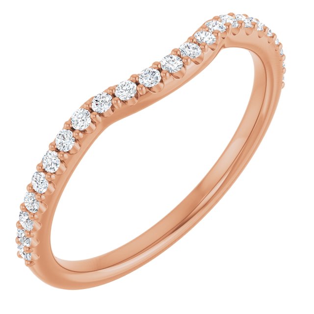 14k Rose 1/5 Ctw Natural Diamond Contour Band