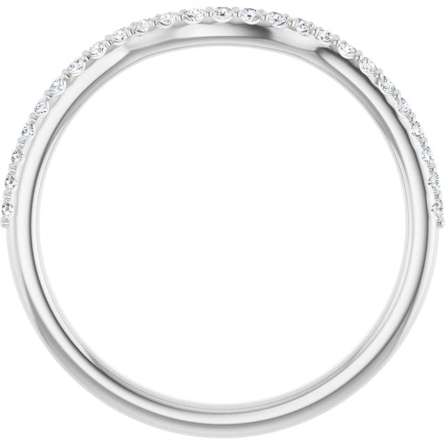 14k White 1/8 Ctw Natural Diamond Contour Band