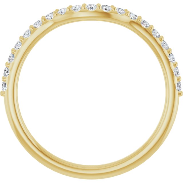 14k Yellow 1/4 Ctw Lab Grown Diamond Contour Band
