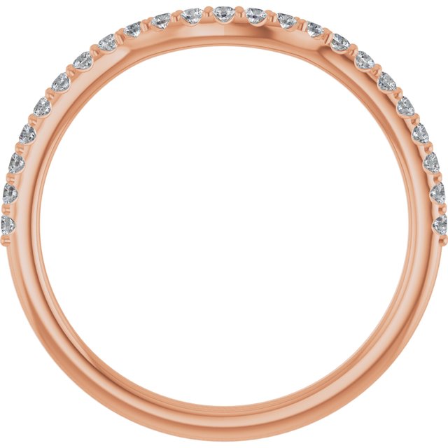 14k Rose 1/5 Ctw Natural Diamond Contour Band