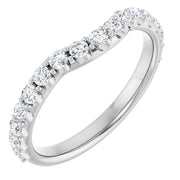 14k White 1/2 Ctw Natural Diamond Contour Band