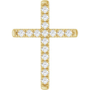 14K Yellow 1/2 CTW Natural Diamond French-Set Cross Pendant