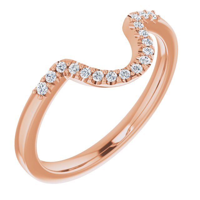 14K Rose .08 CTW Natural Diamond Matching Band