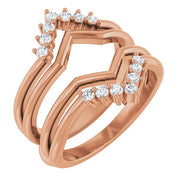 14k Rose 1/4 Ctw Lab-grown Diamond Ring Guard