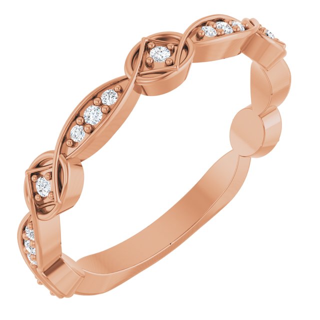 14K Rose 1/10 CTW Natural Diamond Anniversary Band