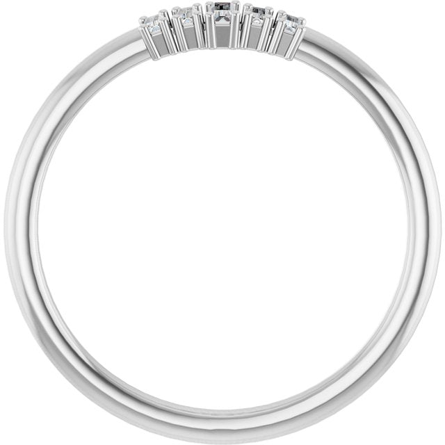 14K White 1/8 CTW Diamond Stackable Ring