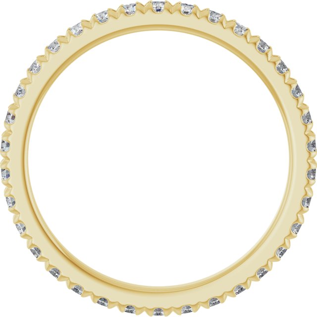 14K Yellow 1/2 CTW Natural Diamond French-Set Eternity Band
