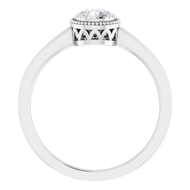 14k White Natural White Sapphire Ring