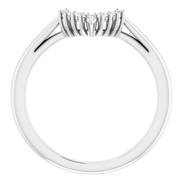 14K White .06 CTW Natural Diamond Matching Band