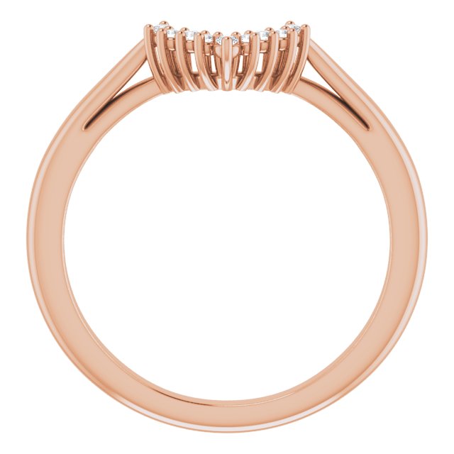 14K Rose .06 CTW Natural Diamond Matching Band