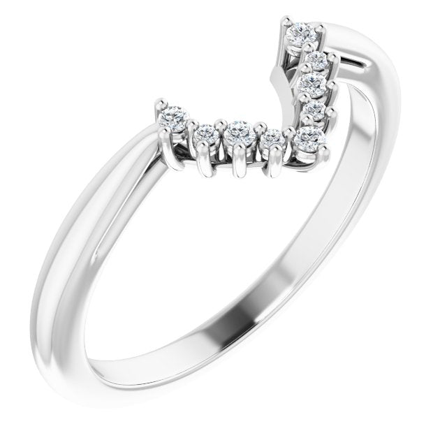14K White .06 CTW Natural Diamond Matching Band