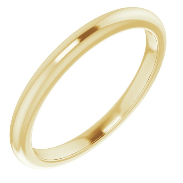 14K Yellow Band for 9x7 mm Emerald Ring