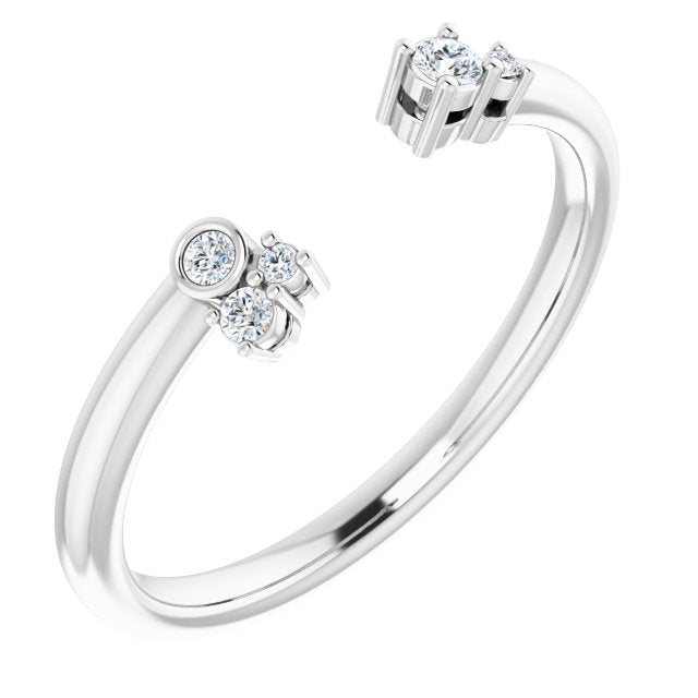 14K White .07 CTW Natural Diamond Matching Band