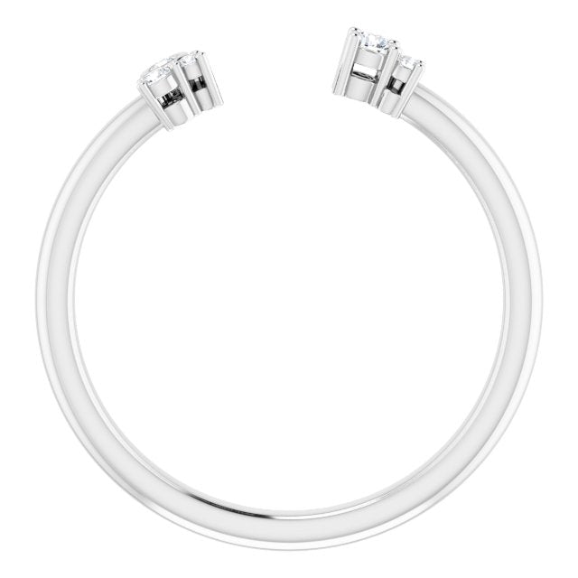 14K White .07 CTW Natural Diamond Matching Band