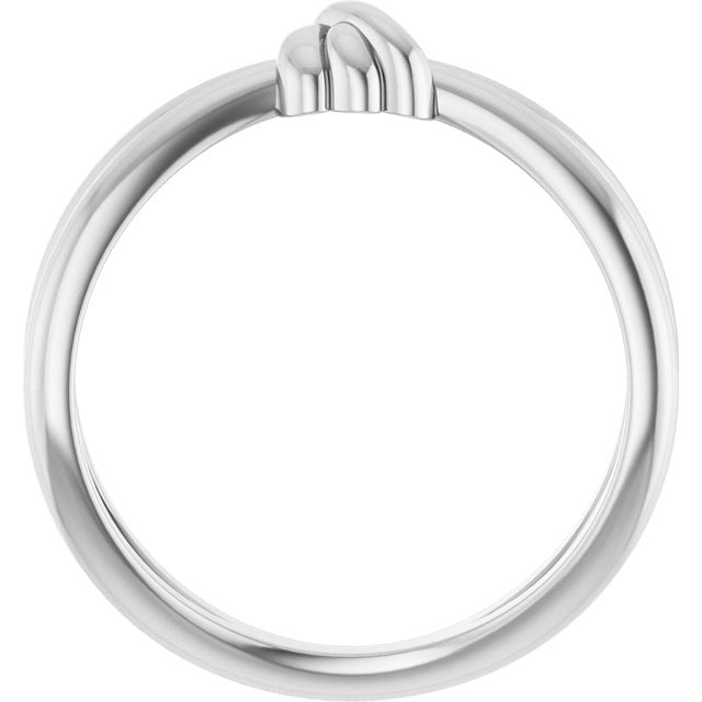 14K White Knot Ring