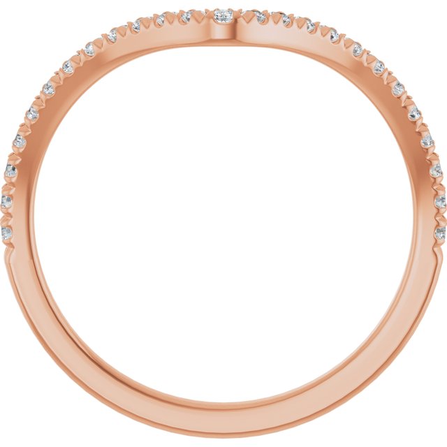 14K Rose 1/5 CTW Lab-Grown Diamond French-Set Contour Band