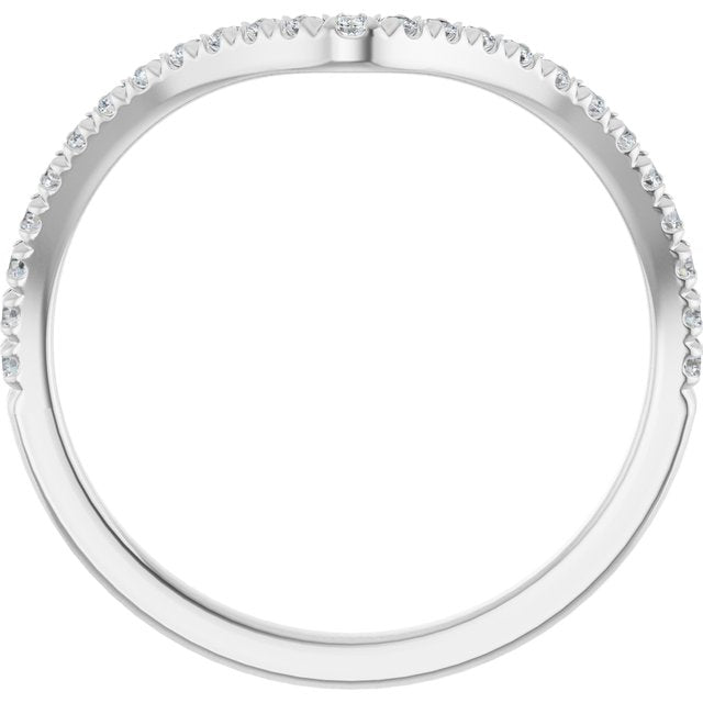 14K White 1/5 CTW Lab-Grown Diamond French-Set Contour Band