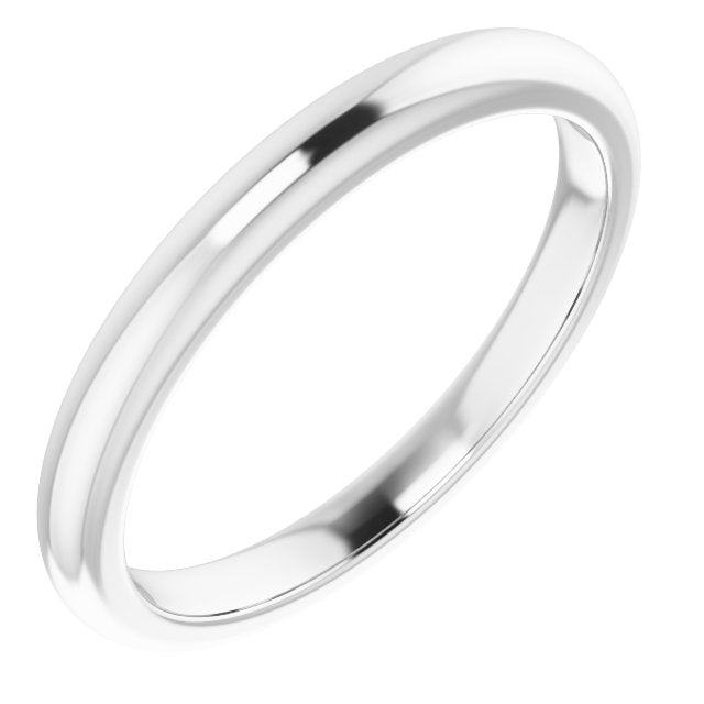 14K White Band for 8.8 mm Round Ring