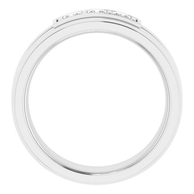 14K White 3 mm Square 1/2 CTW Diamond Band