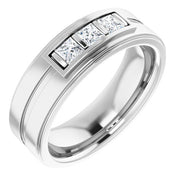 14K White 3 mm Square 1/2 CTW Diamond Band