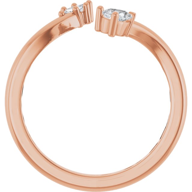 14K Rose 1/5 CTW Natural Diamond Negative Space Ring