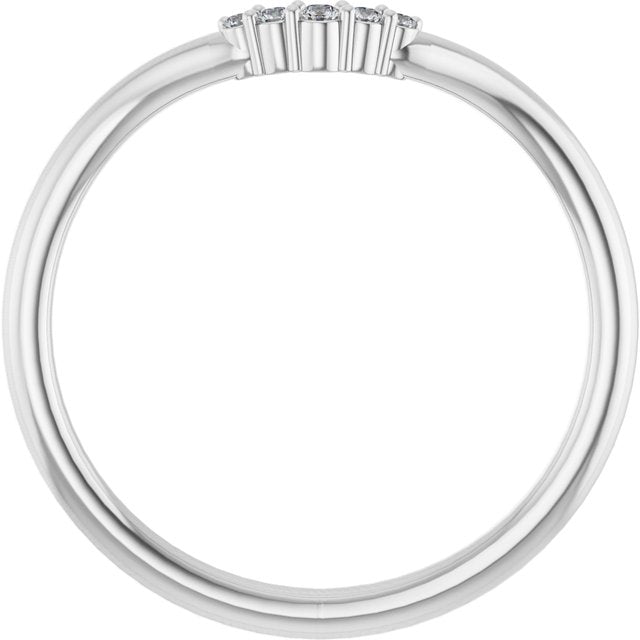 14K White .04 CTW Natural Diamond Matching Band