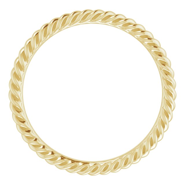 18k Yellow 2 Mm Skinny Rope Band Size 5