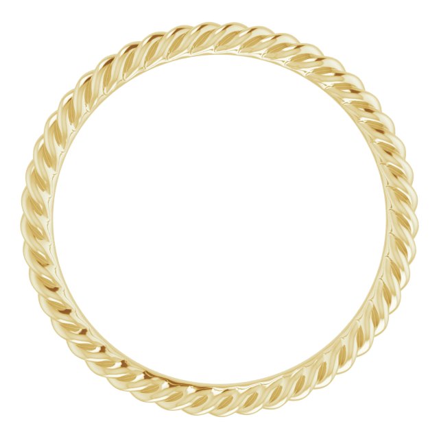 14K Yellow 2 mm Skinny Rope Band Size 6