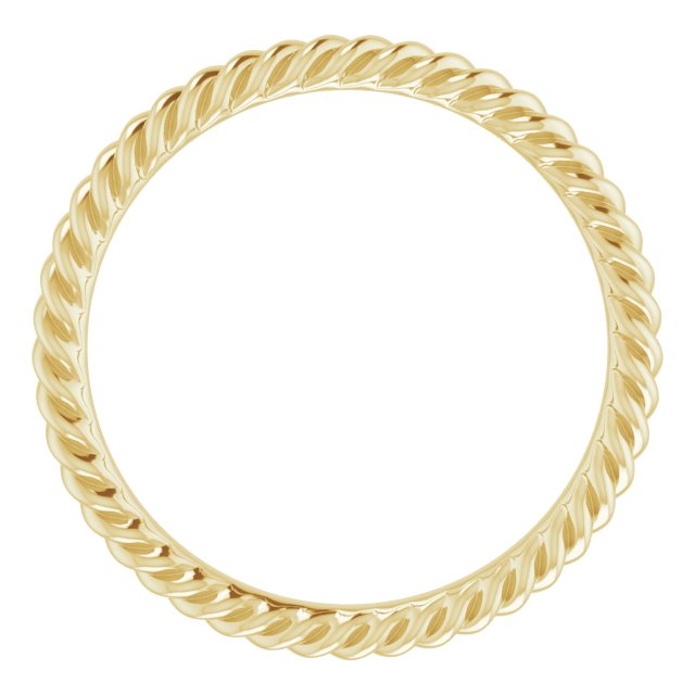 14K Yellow 2 mm Skinny Rope Band Size 4.5