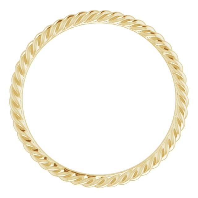 14K Yellow 2 mm Skinny Rope Band Size 8.5