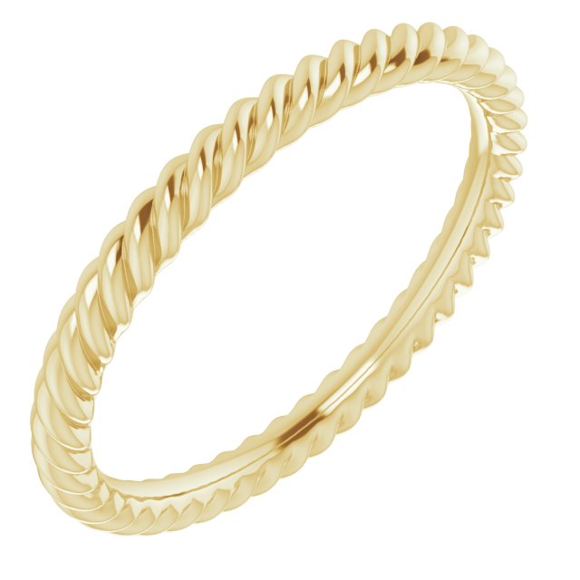 18k Yellow 2 Mm Skinny Rope Band Size 5