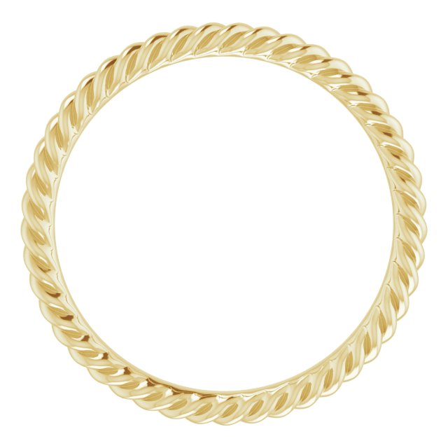 14K Yellow 2 mm Skinny Rope Band Size 5.5