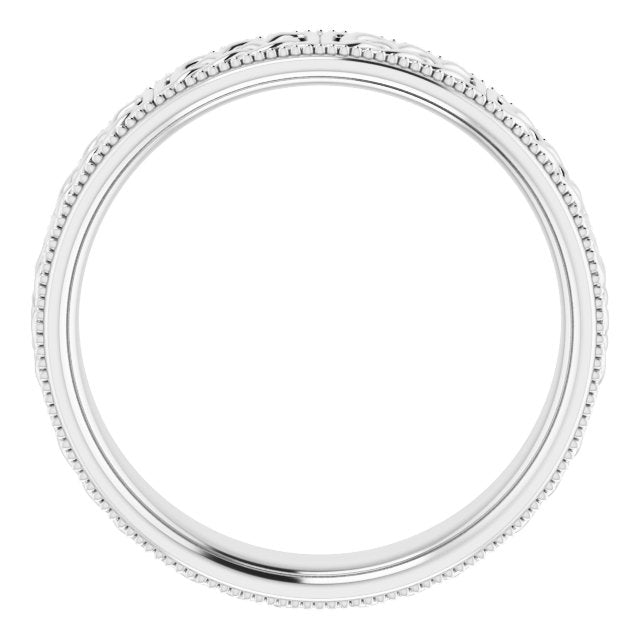 14K White 6 mm Celtic-Inspired Band Size 11.5