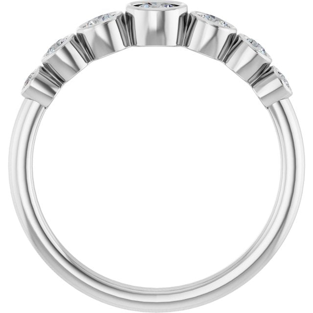 14k White 1/2 Ctw Natural Diamond Anniversary Band